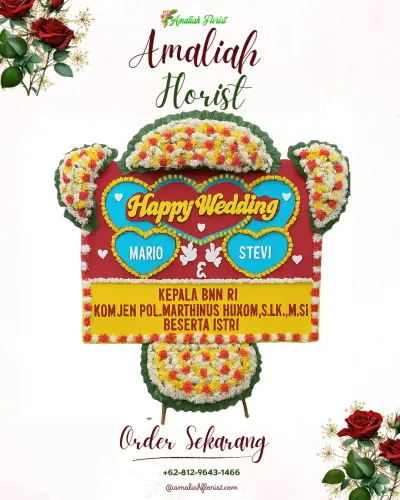 Karangan Papan Bunga Pernikahan di Gulurejo